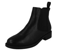 Spot On Ladies Flat Slip On Leather Ankle Boots