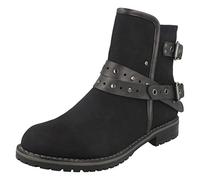 Spot On Ladies Low Heel Ankle Boots F50708 - Black Synthetic - UK Size 7 - EU Size 40 - US Size 9