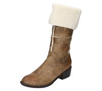 Ladies Spot On Mid Heel Zip Fleece Lined Synthetic Boots F5R0174