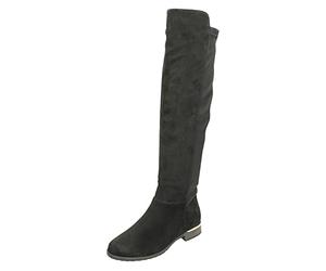 Spot On Ladies Over The Knee Boots F4446 - Black Microfibre - UK Size 7 - EU Size 40 - US Size 9