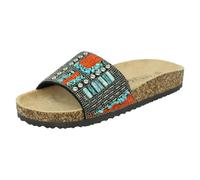 Spot On Ladies Spot On Beaded Mules F00348 - Black - UK 8