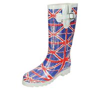 Spot On Ladies Spot On British Flag Design Wellington Boots - Navy/Red - UK 7