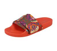 Spot On Ladies Spot On Chinese Print Mule Sandals - Red - UK 5