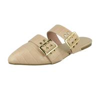 Spot On Ladies Spot On Croc Print Mules F80539 - Nude - UK 6