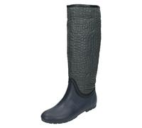 Spot On Ladies Spot On Crocodile Style Wellington Boots - Navy - UK 5
