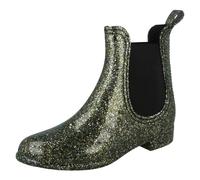Spot On Ladies Spot On Glitter Ankle Wellingtons X1262 - Black - UK 4