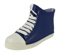 Spot On Ladies Spot On Lace Up Sneaker Style Ankle Wellington Boots - Dark Blue - UK 7