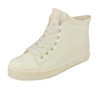 Spot On Ladies Spot On Lace Up Sneaker Style Ankle Wellington Boots - White - UK 8