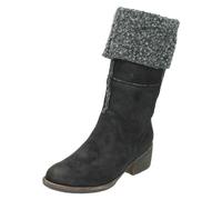 Spot On Ladies Spot On Mid Heel Fleece Lined Boot - Black/Grey - UK 3