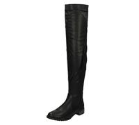 Spot On Ladies Spot On Over The Knee Boots - Black PU - UK 6
