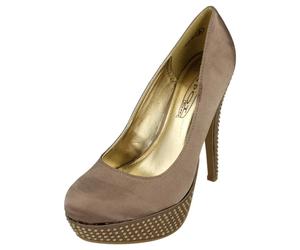 Spot On Ladies Spot On Platform Diamante Heel - Champagne - UK 4