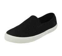 Spot On Ladies Spot On Slip On Plimsolls - Black - UK 3