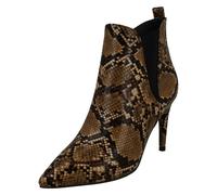 Spot On Ladies Spot On Snake Print Ankle Boots F50990 - Brown Snake Print - UK 5