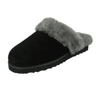 Spot On Ladies Spot On Suede Mule Slippers X2125 - Black - UK 4