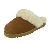 Spot On Ladies Spot On Suede Mule Slippers X2125 - Tan - UK 3