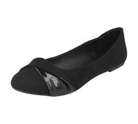 Spot On Ladies Spot On Twist Vamp Trim Ballerinas - Black - UK 6