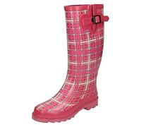 Spot On Fashion Wellington Boots – Tartan Print – Ladies