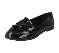 Spot On Ladies Tassel Trim Wide Fit Slip On Shoes F80560