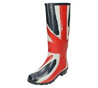 Spot On Ladies Union Flag Wellington Boots - Navy/Red Rubber - UK Size 7 - EU Size 40 - US Size 9