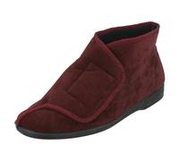 Spot On Mens Balmoral Flat Slipper Boot - Burgundy - UK 8