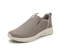 Spot On Mens Casual Slip On Trainers AA233 - Grey Textile Fabric - UK Size 12 - EU Size 46 - US Size 13
