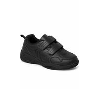 Spot On Men's Double Strap Sports School Trainers in Jet Black | Size: 11 Spot On Jet Black 11