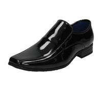 Spot On Mens Thomas Blunt Low Heel Plain Shiney Casual with Tongue A1R094
