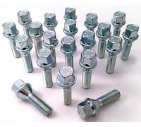 Spot On Set of 20 extended alloy wheel bolts M12 x 1.5 thread 35mm long, taper seat, 17mm Hex