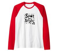 Spot on Style: Playful Polka Dot Fashion Statement Raglan Baseball Tee, Men, Red/White, L