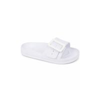 Spot On Women's Adjustable Buckle Comfort Slide Sandals in Soft White | Size: 7 Spot On Soft White 7