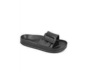 Spot On Women's Adjustable Buckle Comfort Slide Sandals in True Black | Size: 7 Spot On True Black 7