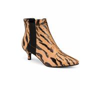 Spot On Women's Animal Print Pointed Toe Ankle Boot with Slim Heel in Beige | Size: 6 Spot On Beige 6