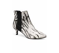 Spot On Women's Animal Print Pointed Toe Ankle Boot with Slim Heel in White | Size: 5 Spot On White 5