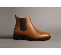 Spot On Women's Classic Leather Chelsea Ankle Boots with Elastic Side Panels in Tan | Size: 6 Spot On Tan 6