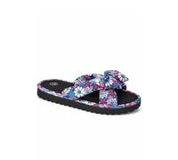 Spot On Women's Knot Detail Flat Slide Sandals in Mid Blue | Size: 4 Spot On Mid Blue 4
