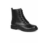 Spot On Women's Lace Up Ankle Boot with Chunky Sole & Textured Finish in Black | Size: 5 Spot On Black 5