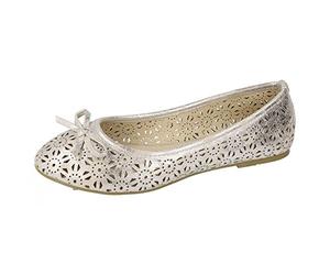 Spot On Womens/Ladies Slip On Summer Ballerina Shoes (7 UK) (Silver)