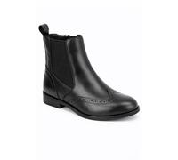Spot On Women's Leather Classic Chelsea Ankle Boot with Elastic Panels in Black | Size: 4 Spot On Black 4