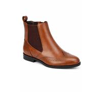 Spot On Women's Leather Classic Chelsea Ankle Boot with Elastic Panels in Tan | Size: 6 Spot On Tan 6