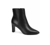 Ladies Spot On High Heel Leather Ankle Boots with Pointed Toe Inside Zip F5R1213