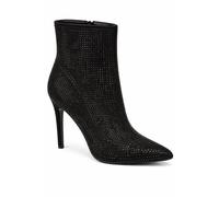 Spot On Women's Pointed Toe Stiletto Heel Ankle Boots with Sparkle Detailing in Black | Size: 3 Spot On Black 3