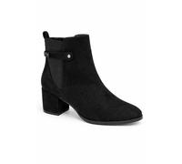 Spot On Women's Wide Fit Block Heel Ankle Boot with Elastic Side Panel in Black | Size: 5 Spot On Black 5