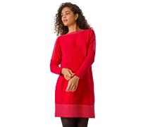 Spot Print Border Knitted Jumper Dress Roman Red 18