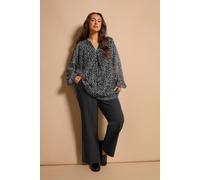 Spot Print Chiffon Blouse Evans Black 22-24