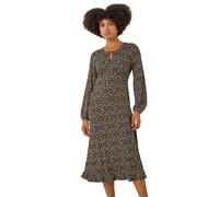 Spot Print Keyhole Midi Dress Roman Stone 14