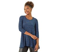 Spot Print Tunic Stretch Top Roman Blue 12