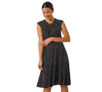 Spot Print Twist Stretch Midi Dress Roman Black 18