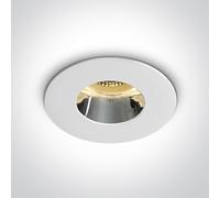 Spot Round Anti Glare Recessed Fixed Downlight - White with Chrome Reflector