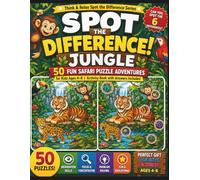 Spot the Difference: Jungle: 50 Fun Safari Puzzle Adventures for Kids Ages 4-8 | Activity Book with Answers Included (Think & Relax Kids Adventure Spot the Difference Series)