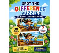 Spot the Difference Puzzles for Kids: 30 Colorful Picture Puzzles with 7 Hidden Differences to Find | Fun Screen-Free Activity Book | Answer Key Included